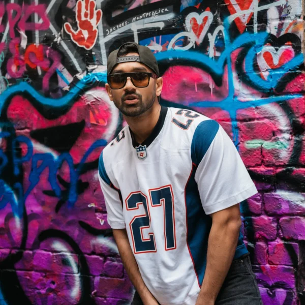 GOAT STUDIO Football Jersey – White/Navy